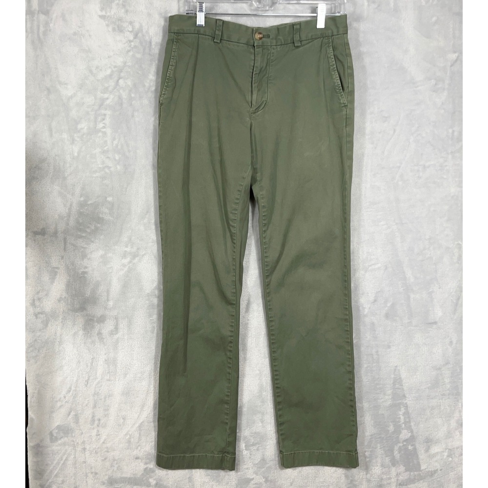 Vineyard Vines Mens Breaker Pant 30x32 Olive Green Cotton Stretch Chino Trousers